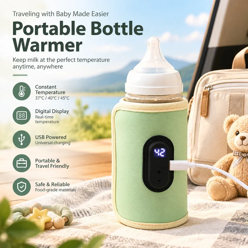 Baby Food Warmer - Tragbarer USB-Babyflaschenwärmer für Auto, Outdoor und