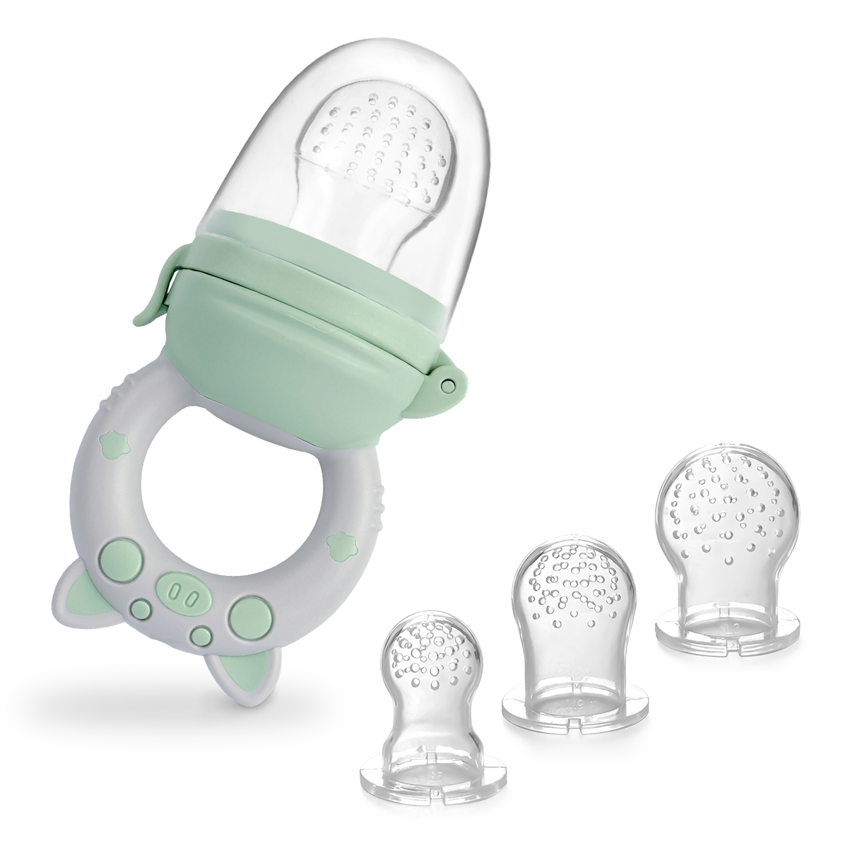 Baby Food Vegetables - 4-teiliges Set Silikon Obst- & Gemüse-Beißring