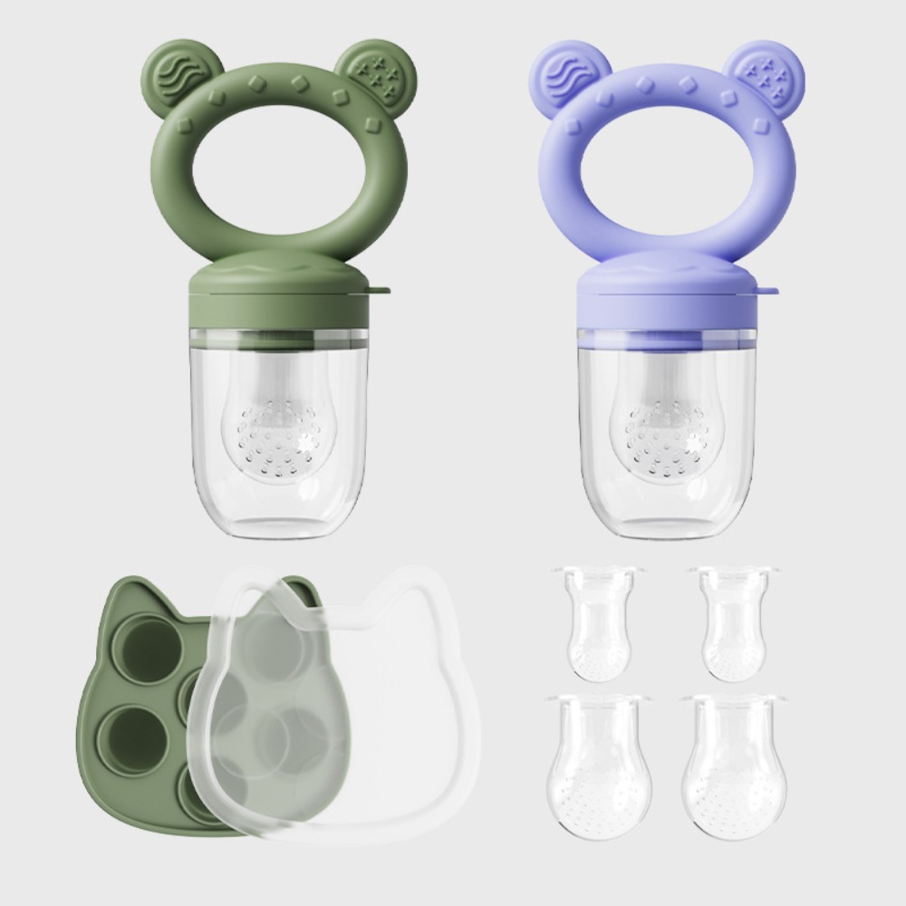 Baby Food Vegetables - Silikon-Baby-Obst-Gemüse-Fütterungshalter mit Bezug, Neugeborenen-Beißspielzeug, Fruchtnippel-Fütterungshilfe für